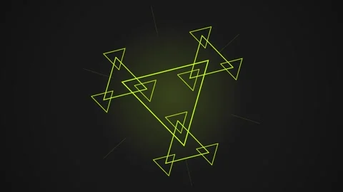 Rotating Neon Green Geometric Triangle Pattern Motion Background 스톡 동영상 340348574