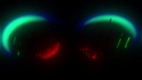 Rotating neon ovals on a black background. Stock animation with glowing circles Stock Footage 339020749