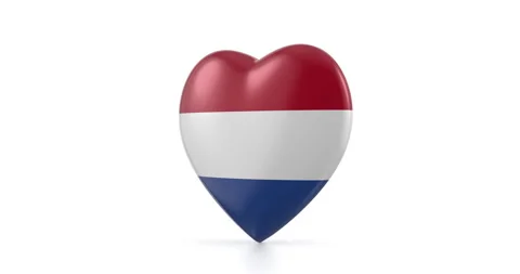 Rotating Netherlands flag heart Stock Footage 293547762