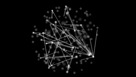 Rotating Network Sphere of Connected Nodes and Data Links. Video stock 328081298