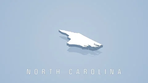 Rotating north carolina 3d map on blue background Stock Footage 313500056