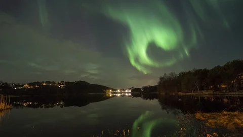 Rotating Northern Lights Stock Footage 87784136