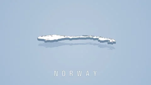 Rotating norway 3d map on light blue background Stock Footage 314745192