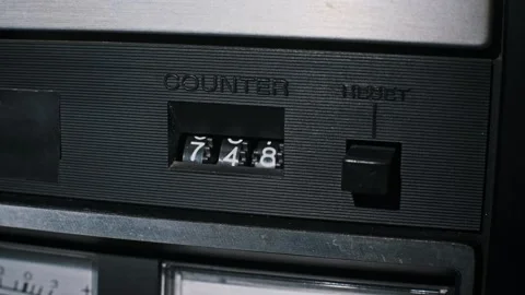 Rotating Number Counter: Vintage Tech Detail Stock Footage 296117200