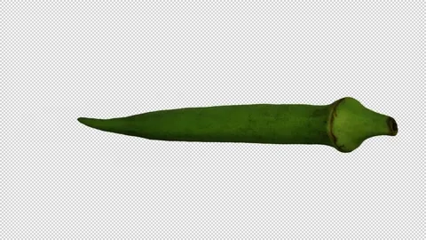 Rotating Okra on Transparent Background (Looping with Alpha Channel) Stock Footage 146820613