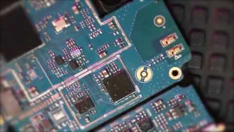 Rotating old circuit boards and electronic components background Stock Footage 270453116