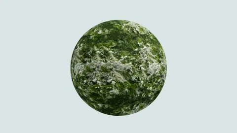 Rotating old concrete wall ball isolated on soft green background. Stock Footage 260789950