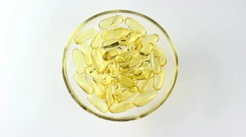 Rotating omega 3 pills Video stock 21998076