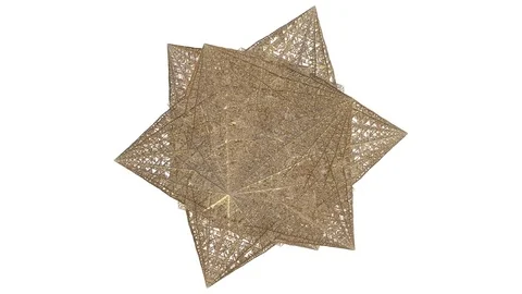 Rotating  Openwork 3D Geometrical Merkaba -     Loop Footage  Alpha Channel Stock Footage 71476182