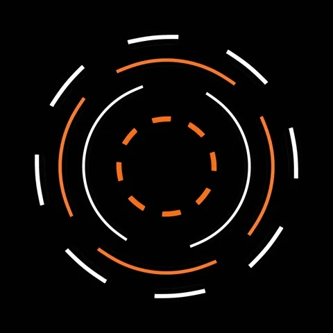 Rotating Orange and White Sci-Fi HUD Radar Circle Stock-Footage 335377189
