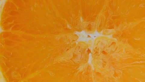 Rotating Orange Citrus Texture Close Up Macro Shot. 스톡 동영상 334575076