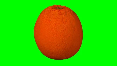 Rotating Orange on Green Background (Looping) Stock Footage 93378498