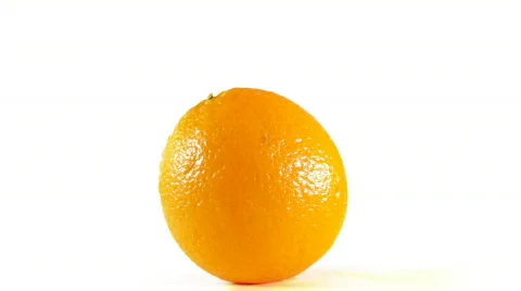 Rotating orange  isolated on a white background, loopable Stock Footage 622802