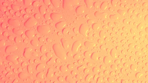 Rotating orange pastel background with water drops or transparent cosmetic gel Stock Footage 202341265