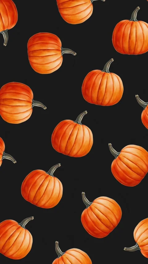 Rotating orange pumpkins seamless pattern Stock Footage 278385735