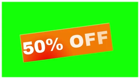 Rotating Orange Rectangular Banner Floating Against A Bright Green Screen Video stock 338424370