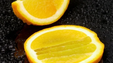 Rotating orange slices Stock Footage