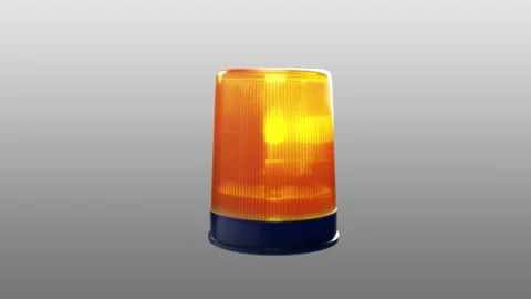 Rotating, orange warning light with alpha matte. Stock Footage 96656005