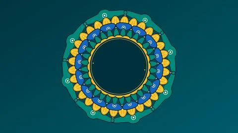 Rotating ornate mandala ring with empty circle in the middle for a logo vec.. Stockillustratie
