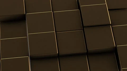 Rotating Overview of Gold Abstract Squares Slowly Rising and Falling Vídeos de archivo 279632912