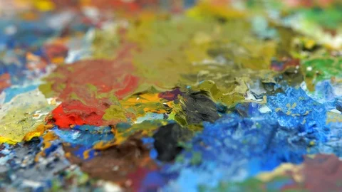 Rotating painting colors. Creative texture of acrylic oils Stock Footage 108185639