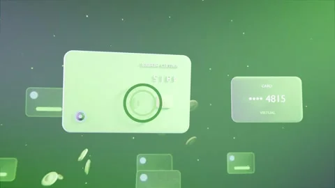 Rotating pale card responding as animation begins, tilting on green gradient Vídeo Stock 337885972