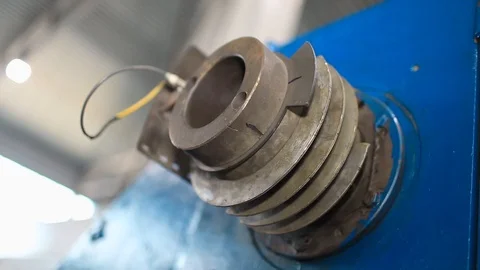 The rotating part of the machine. Spiral rotating part of the mechanism at the Stock Footage 95093097