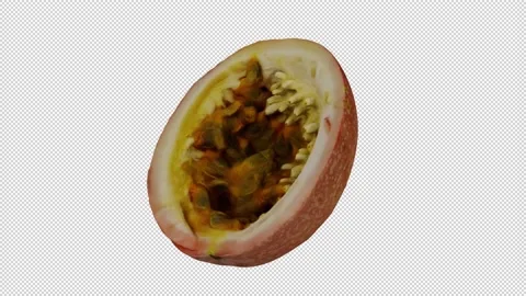 Rotating Passion Fruit on Transparent Background (Looping with Alpha Channel) Stock Footage 146822316