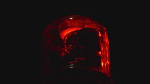 Rotating patrol light be lighting at night Stock Footage 90361132