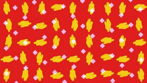 Rotating pattern elements on red background Stock Footage 112898491