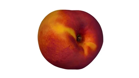 Rotating Peach (Nectarine) on White Background Stock Footage 80593322