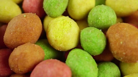Rotating Peanut Wasabi Crunch In Crispy Shell. Video stock 235521761