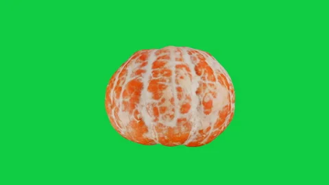 Rotating Peeled Mandarin Orange Isolated on Green Screen. Fruit food loop  Stock Footage 339751571