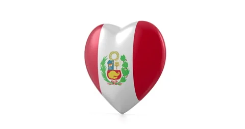 Rotating Peru flag heart Stock Footage 293548026