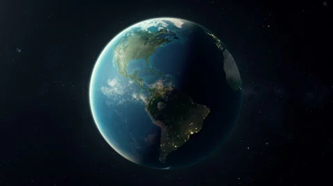 Rotating photorealistic earth (Loop) Stockbeeldmateriaal 35740481