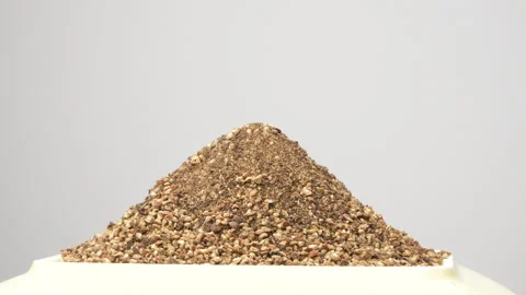 Rotating Pile Coarse Ground Black Pepper White Background 스톡 동영상 331116111