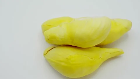 Rotating Pile Durian On White Background. Vídeo Stock 196554365