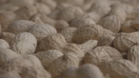 Rotating pile of raw peanuts with shells UNGRADED Stock Footage 119402089