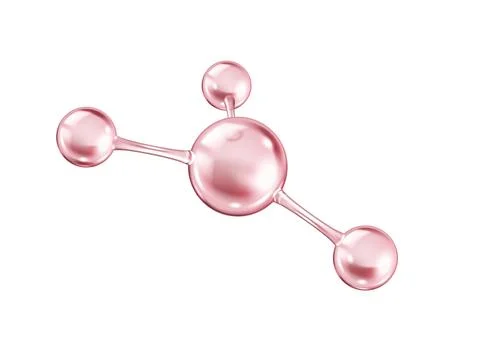 Rotating pink collagen molecular structure illustration Stock Illustration