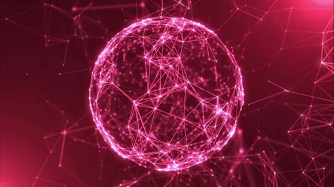 Rotating pink digital sphere plexus abstract global network data communicat.. Stock Footage 327625401