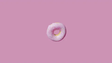 Rotating pink donut Stock Footage 131069221