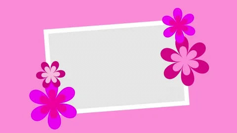 Rotating Pink Flower Frame Animation. Seamless Loop, Transparent Background Stock Footage 322632658