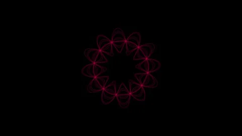 Rotating pink wireframe mandala on black background in dynamic abstract mot.. 스톡 동영상 343820947