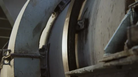 Rotating pipe in the production of mineral nitrogen fertilizers on an industrial Stock Footage 316143352