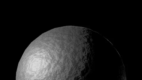 Rotating Pixel Art Planet Loop. 8-Bit Dithering Animation for Game Menu. Video stock 323444093