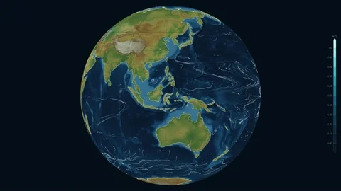 Rotating planet Earth with animated global ocean currents, water circulation Stock Footage 344920984
