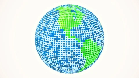 Rotating Planet Earth formed by Squares 스톡 동영상 80885204