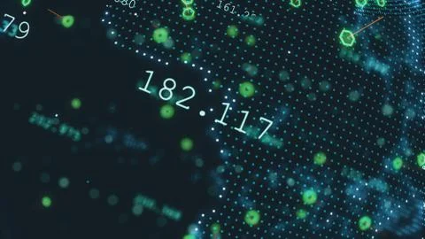 Rotating planet earth future 3d illustration technology business concept Stock Illustration