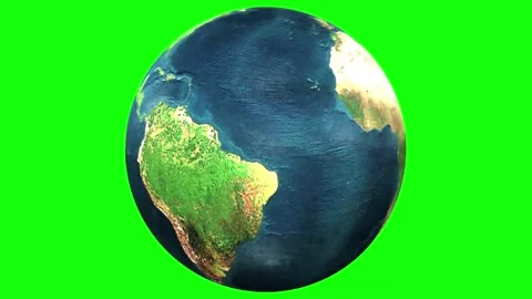 Rotating planet earth globe animation on green screen background Stock Footage 340996661