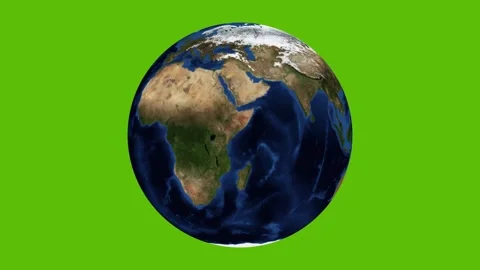Rotating Planet Earth Green Screen Animation 4K Stock Footage 335747789